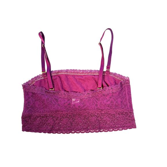 Two Victoria's Secret PINK Lace Bralettes Gray and Purple Size Medium - Picture 13 of 16